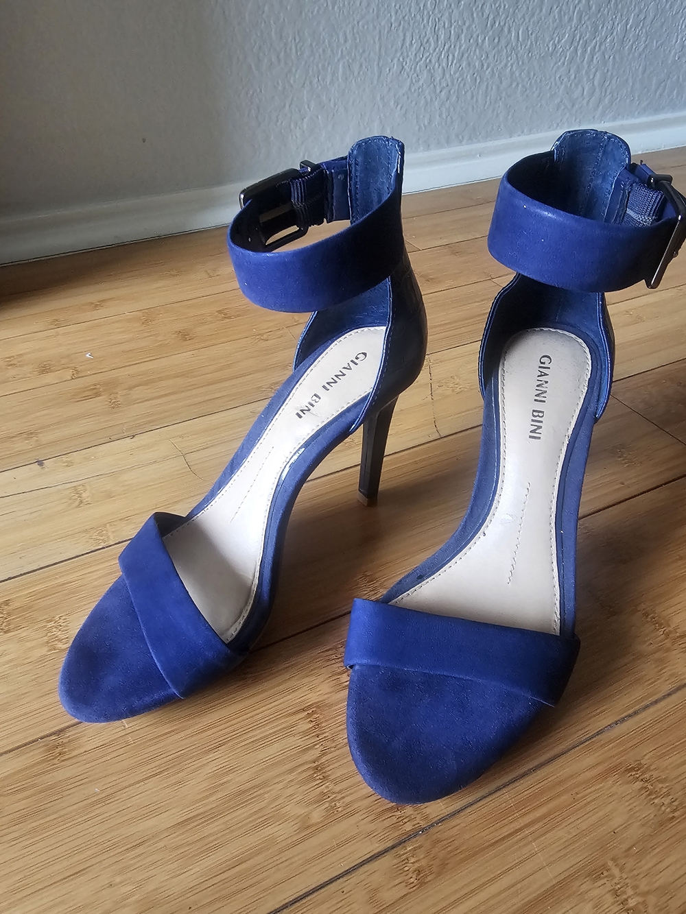 Gianni Bini Royal Blue Ankle Strap Heels - Picture 4 of 6